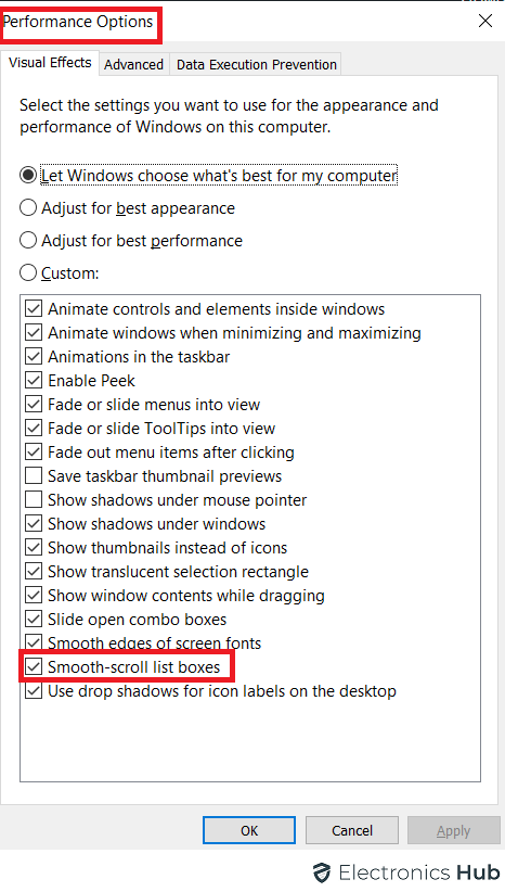 options de performance os