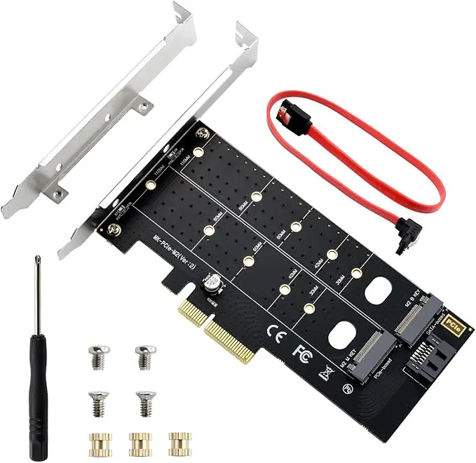 Adaptateur M.2 PCIe double ELUTENG