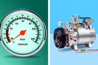 Tableau de pression pour clim auto : pressions basse et haute R134a (en bars)